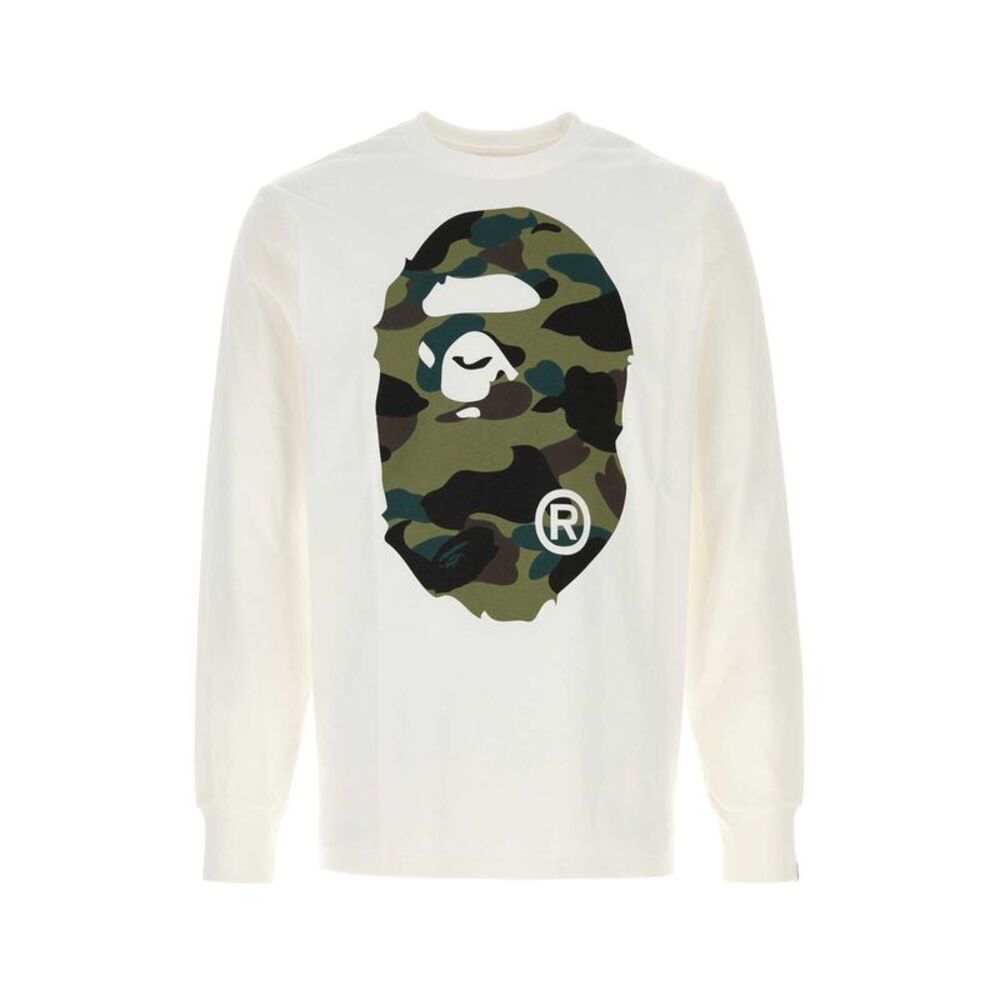 Bape Men White Cotton 1St Camo T-Shirt